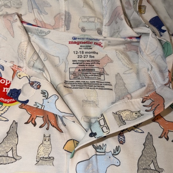 NWT MAGNETIC ME Animal Print Hooded Baby Romper 12/18M - Picture 6 of 7